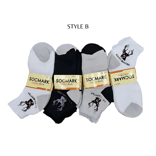 12 Pairs Ankle Socks 9-11 , 10-13 (8 styles) Active , Unisex