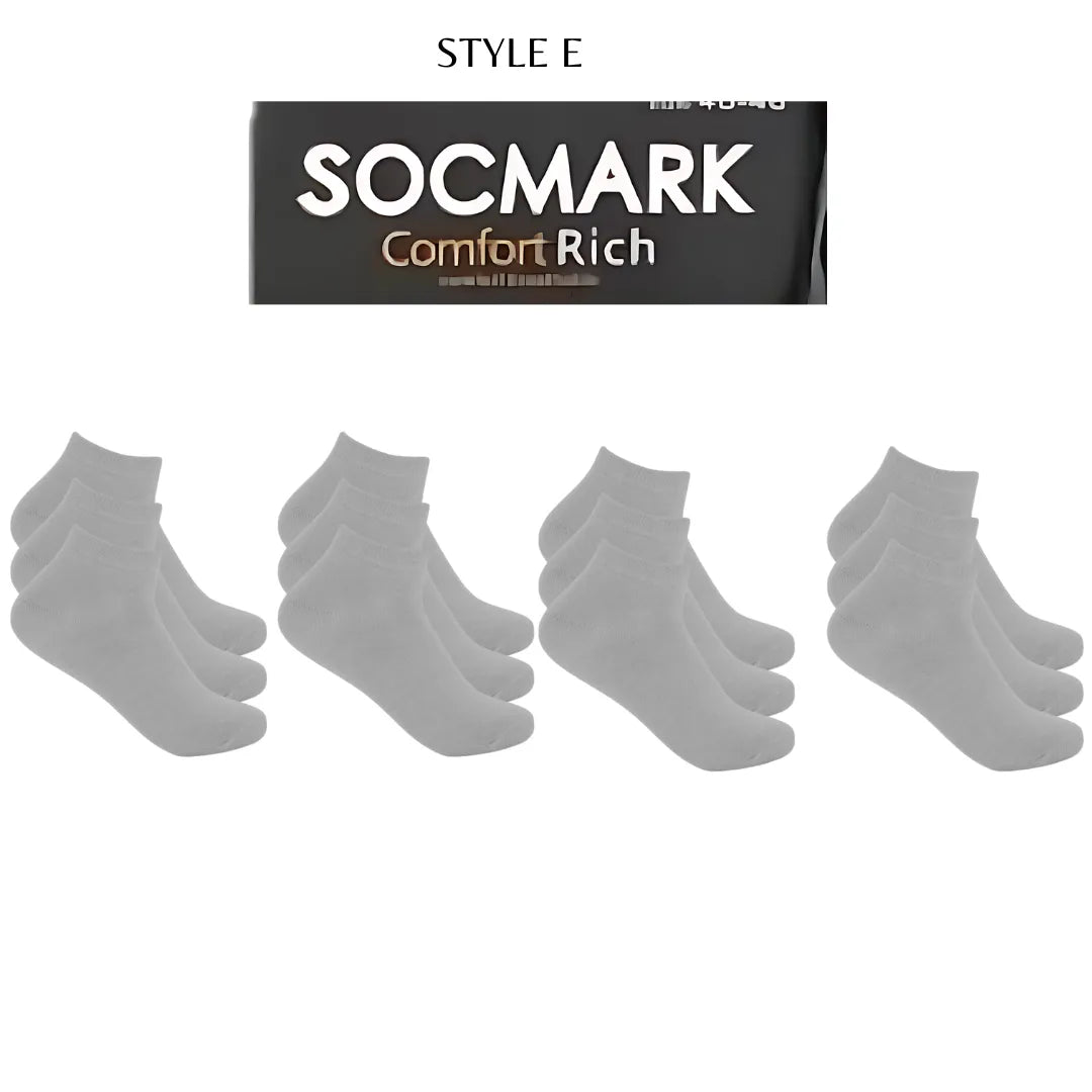 12 Pairs Ankle Socks 9-11 , 10-13 (8 styles) Active , Unisex